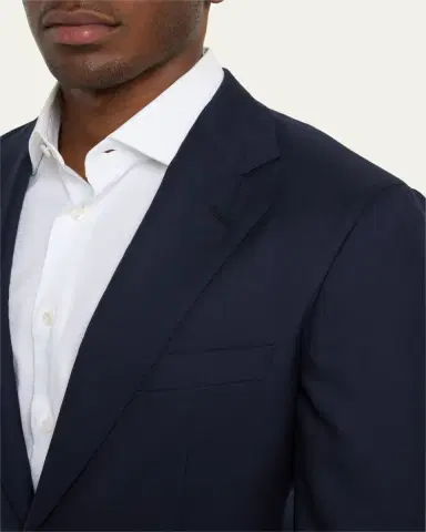 Brioni Men's Solid Wool-Silk Blazer | Thumbnail 5 Brioni Men's Solid Wool-Silk Blazer | Thumbnail 5