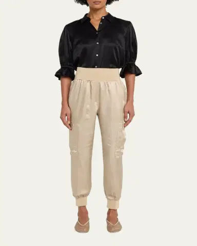 Cinq à Sept Fiona Silk Satin Short-Sleeve Top | Thumbnail 2 Cinq à Sept Fiona Silk Satin Short-Sleeve Top | Thumbnail 2