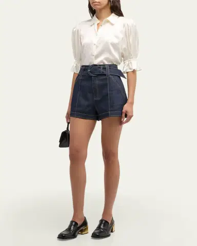 Cinq à Sept Fiona Silk Satin Short-Sleeve Top | Thumbnail 6 Cinq à Sept Fiona Silk Satin Short-Sleeve Top | Thumbnail 6