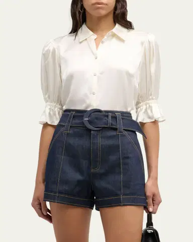 Cinq à Sept Fiona Silk Satin Short-Sleeve Top | Thumbnail 8 Cinq à Sept Fiona Silk Satin Short-Sleeve Top | Thumbnail 8