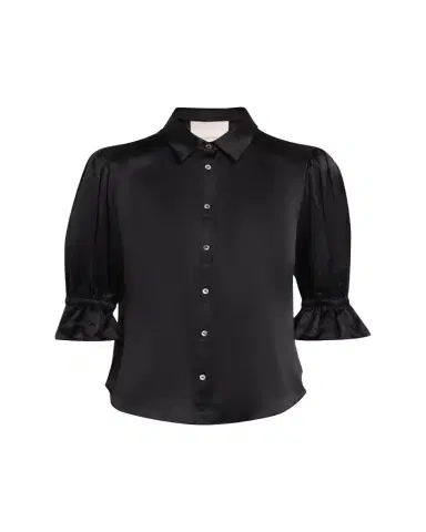 Cinq à Sept Fiona Silk Satin Short-Sleeve Top | Thumbnail 1 Cinq à Sept Fiona Silk Satin Short-Sleeve Top | Thumbnail 1