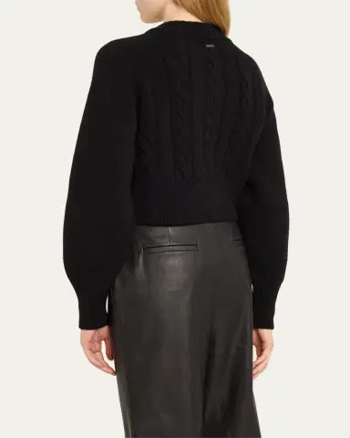 Toccin Rita Cropped Wool and Cashmere Cable-Knit Cardigan | Thumbnail 3 Toccin Rita Cropped Wool and Cashmere Cable-Knit Cardigan | Thumbnail 3