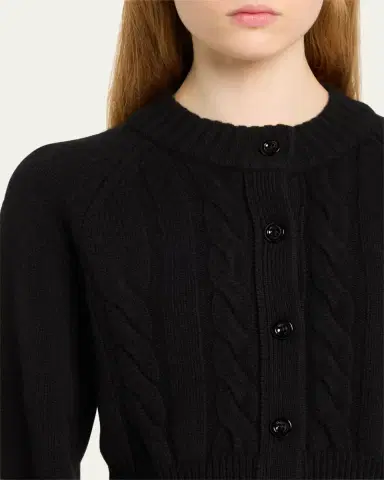 Toccin Rita Cropped Wool and Cashmere Cable-Knit Cardigan | Thumbnail 5 Toccin Rita Cropped Wool and Cashmere Cable-Knit Cardigan | Thumbnail 5