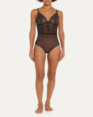Simone Pérèle Scenario Embroidered Lace & Tulle Bodysuit | Thumbnail 2 Simone Pérèle Scenario Embroidered Lace & Tulle Bodysuit | Thumbnail 2