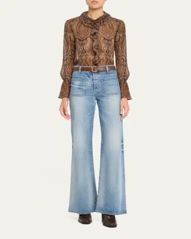 Nili Lotan Florence Denim Flare Jeans | Thumbnail 6 Nili Lotan Florence Denim Flare Jeans | Thumbnail 6