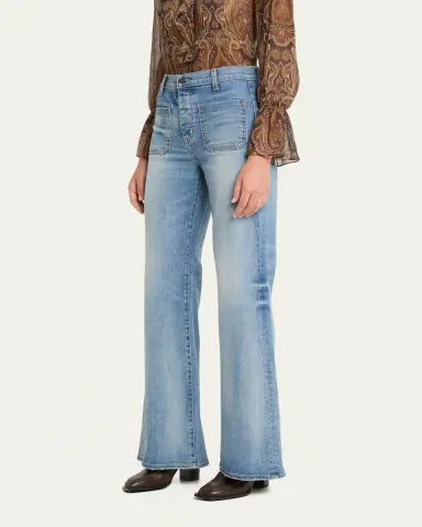 Nili Lotan Florence Denim Flare Jeans | Thumbnail 8 Nili Lotan Florence Denim Flare Jeans | Thumbnail 8