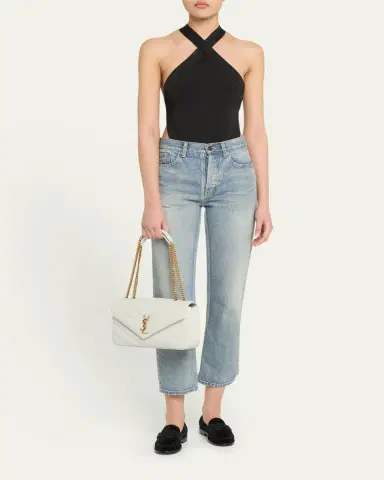 Saint Laurent Loulou Medium YSL Chain Shoulder Bag in Quilted Leather | Thumbnail 9 Saint Laurent Loulou Medium YSL Chain Shoulder Bag in Quilted Leather | Thumbnail 9