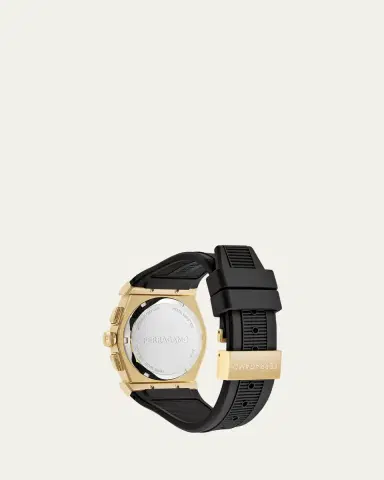 Ferragamo Vega Chrono IP Yellow Gold Rubber-Strap Watch, 42mm | Thumbnail 3 Ferragamo Vega Chrono IP Yellow Gold Rubber-Strap Watch, 42mm | Thumbnail 3