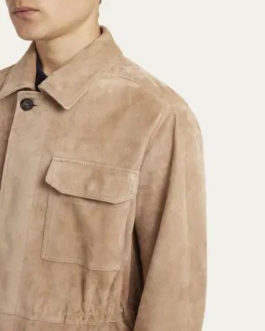 Brioni Men's Suede Field Jacket | Thumbnail 5 Brioni Men's Suede Field Jacket | Thumbnail 5