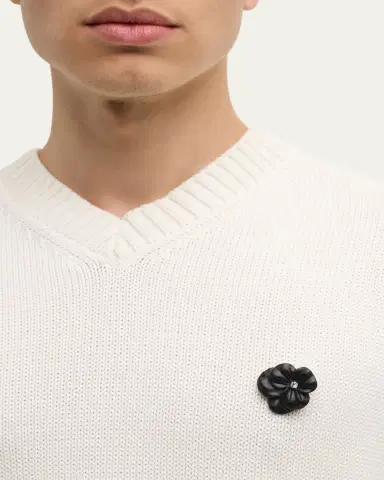 Jan Leslie Men's Matte Black Flower Lapel Pin | Thumbnail 2 Jan Leslie Men's Matte Black Flower Lapel Pin | Thumbnail 2