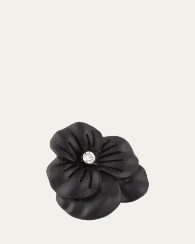 Jan Leslie Men's Matte Black Flower Lapel Pin | Thumbnail 3 Jan Leslie Men's Matte Black Flower Lapel Pin | Thumbnail 3