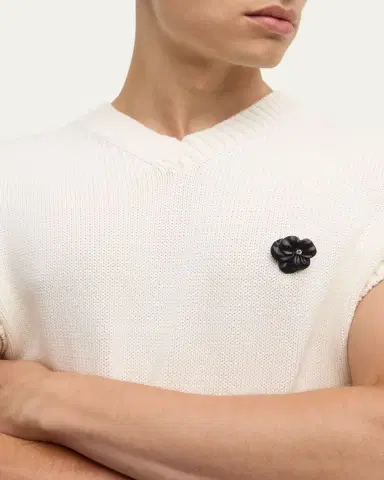 Jan Leslie Men's Matte Black Flower Lapel Pin | Thumbnail 5 Jan Leslie Men's Matte Black Flower Lapel Pin | Thumbnail 5