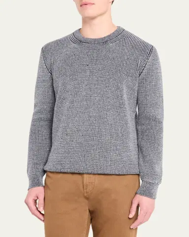 Bergdorf Goodman Men's Cashmere Novelty Knit Crewneck Sweater | Thumbnail 4 Bergdorf Goodman Men's Cashmere Novelty Knit Crewneck Sweater | Thumbnail 4
