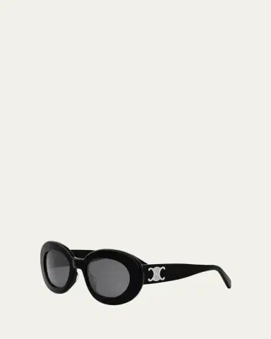 Celine Triomphe Acetate Round Sunglasses | Thumbnail 2 Celine Triomphe Acetate Round Sunglasses | Thumbnail 2