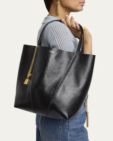Chloé Spin Medium Tote Bag in Leather | Thumbnail 2 Chloé Spin Medium Tote Bag in Leather | Thumbnail 2