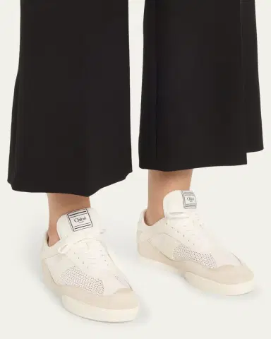 Chloé Kick Mesh and Leather Low-Top Sneakers | Thumbnail 2 Chloé Kick Mesh and Leather Low-Top Sneakers | Thumbnail 2