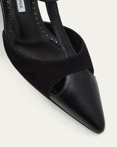 Manolo Blahnik Mixed Leather T-Strap Pumps | Thumbnail 3 Manolo Blahnik Mixed Leather T-Strap Pumps | Thumbnail 3