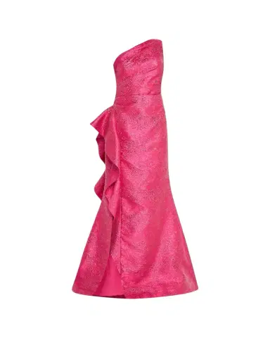 Rickie Freeman for Teri Jon One-Shoulder Metallic Jacquard Trumpet Gown | Thumbnail 1 Rickie Freeman for Teri Jon One-Shoulder Metallic Jacquard Trumpet Gown | Thumbnail 1