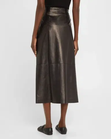 Lafayette 148 New York A-Line Leather Midi Skirt | Thumbnail 2 Lafayette 148 New York A-Line Leather Midi Skirt | Thumbnail 2