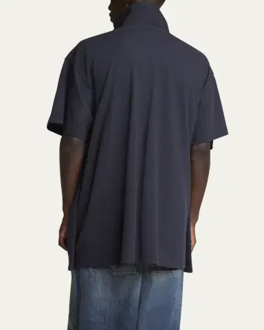 Balenciaga Men's Oversized Double-Layer Polo Shirt | Thumbnail 3 Balenciaga Men's Oversized Double-Layer Polo Shirt | Thumbnail 3