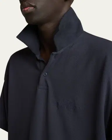 Balenciaga Men's Oversized Double-Layer Polo Shirt | Thumbnail 5 Balenciaga Men's Oversized Double-Layer Polo Shirt | Thumbnail 5