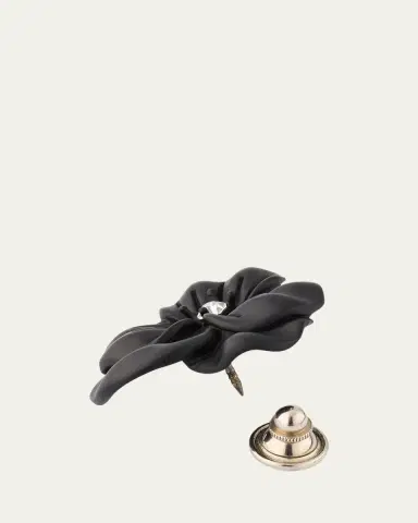 Jan Leslie Men's Matte Black Flower Lapel Pin | Thumbnail 4 Jan Leslie Men's Matte Black Flower Lapel Pin | Thumbnail 4