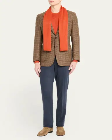 Anderson & Sheppard Men's Muskox Knitted Scarf | Thumbnail 2 Anderson & Sheppard Men's Muskox Knitted Scarf | Thumbnail 2