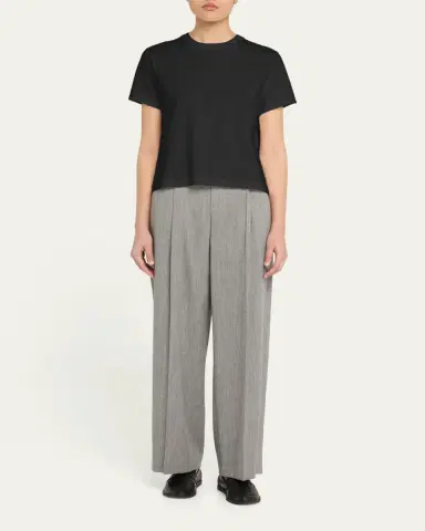 Vince Short-Sleeve Pima Cotton Crewneck T-Shirt | Thumbnail 2 Vince Short-Sleeve Pima Cotton Crewneck T-Shirt | Thumbnail 2