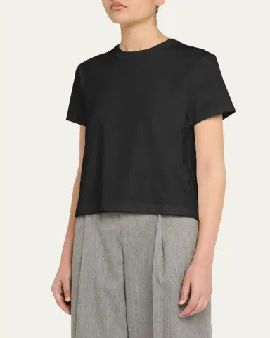 Vince Short-Sleeve Pima Cotton Crewneck T-Shirt | Thumbnail 4 Vince Short-Sleeve Pima Cotton Crewneck T-Shirt | Thumbnail 4