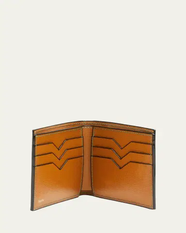 Valextra Men's Leather V-Cut Bifold Wallet | Thumbnail 4 Valextra Men's Leather V-Cut Bifold Wallet | Thumbnail 4