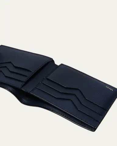 Valextra Men's Leather V-Cut Bifold Wallet | Thumbnail 9 Valextra Men's Leather V-Cut Bifold Wallet | Thumbnail 9