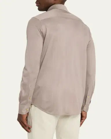 Brioni Men's Silk Pique Sport Shirt | Thumbnail 7 Brioni Men's Silk Pique Sport Shirt | Thumbnail 7