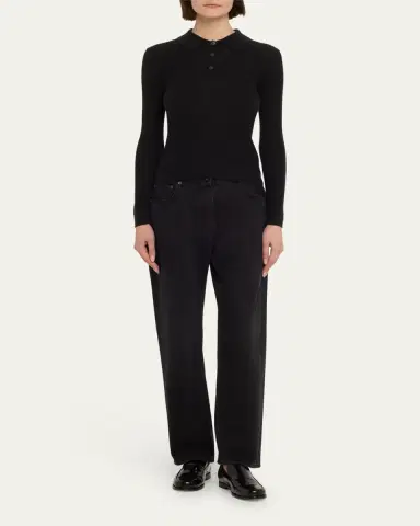 Guest in Residence Shrunken Long-Sleeve Cashmere Polo | Thumbnail 2 Guest in Residence Shrunken Long-Sleeve Cashmere Polo | Thumbnail 2