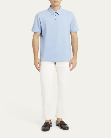 Brioni Men's Jersey Pique Polo Shirt | Thumbnail 6 Brioni Men's Jersey Pique Polo Shirt | Thumbnail 6