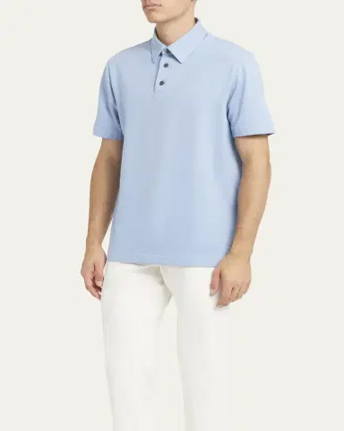 Brioni Men's Jersey Pique Polo Shirt | Thumbnail 8 Brioni Men's Jersey Pique Polo Shirt | Thumbnail 8