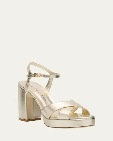 Stuart Weitzman Dayna Metallic Crisscross Platform Sandals | Thumbnail 3 Stuart Weitzman Dayna Metallic Crisscross Platform Sandals | Thumbnail 3
