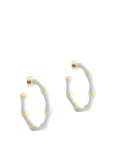 Anabel Aram Jewelry Bamboo Enameled Hoop Earrings | Thumbnail 1 Anabel Aram Jewelry Bamboo Enameled Hoop Earrings | Thumbnail 1