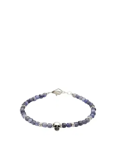Jan Leslie Men's Gemstone Skull Beaded Bracelet | Thumbnail 1 Jan Leslie Men's Gemstone Skull Beaded Bracelet | Thumbnail 1