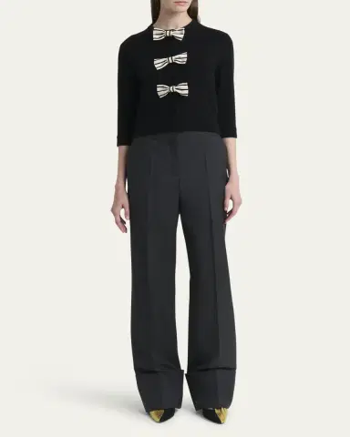Valentino Garavani Cuffed Wool Trousers | Thumbnail 2 Valentino Garavani Cuffed Wool Trousers | Thumbnail 2
