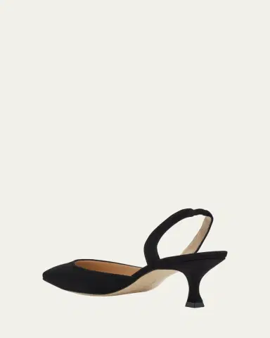 Manolo Blahnik Carolyne Kitten-Heel Halter Pumps | Thumbnail 4 Manolo Blahnik Carolyne Kitten-Heel Halter Pumps | Thumbnail 4