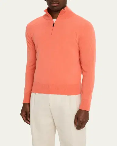 Massimo Alba Men's Cashmere Half-Zip Sweater | Thumbnail 4 Massimo Alba Men's Cashmere Half-Zip Sweater | Thumbnail 4