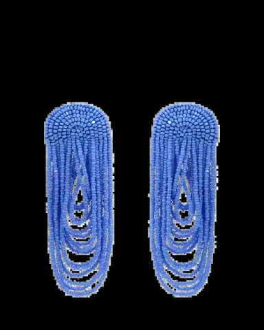 Oscar de la Renta Beaded Double Curtain Earrings | Thumbnail 2 Oscar de la Renta Beaded Double Curtain Earrings | Thumbnail 2