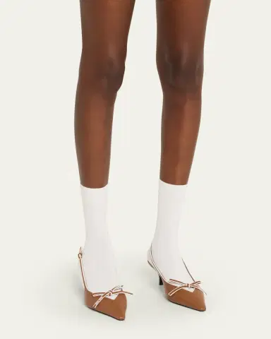 Miu Miu Nappa Leather Bow Slingback Pumps | Thumbnail 2 Miu Miu Nappa Leather Bow Slingback Pumps | Thumbnail 2