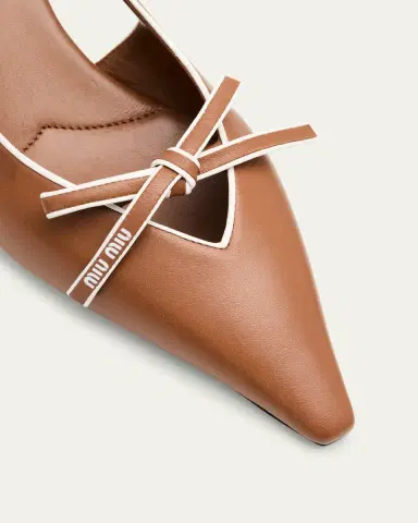 Miu Miu Nappa Leather Bow Slingback Pumps | Thumbnail 5 Miu Miu Nappa Leather Bow Slingback Pumps | Thumbnail 5