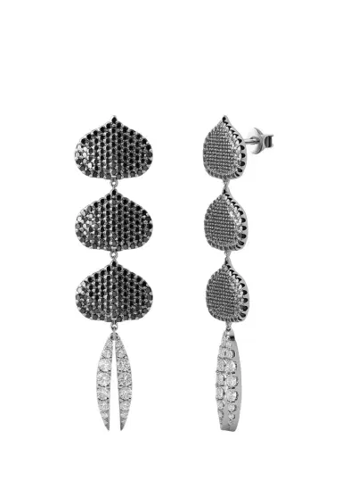 KAMAL Triple Eye Adore Lotus Black and White Diamond Earrings | Thumbnail 3 KAMAL Triple Eye Adore Lotus Black and White Diamond Earrings | Thumbnail 3