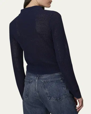 rag & bone Viola Long-Sleeve Polo Top | Thumbnail 3 rag & bone Viola Long-Sleeve Polo Top | Thumbnail 3