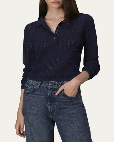 rag & bone Viola Long-Sleeve Polo Top | Thumbnail 4 rag & bone Viola Long-Sleeve Polo Top | Thumbnail 4