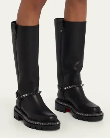 Christian Louboutin Marinetta Pyraclou Leather Knee-High Boots | Thumbnail 2 Christian Louboutin Marinetta Pyraclou Leather Knee-High Boots | Thumbnail 2