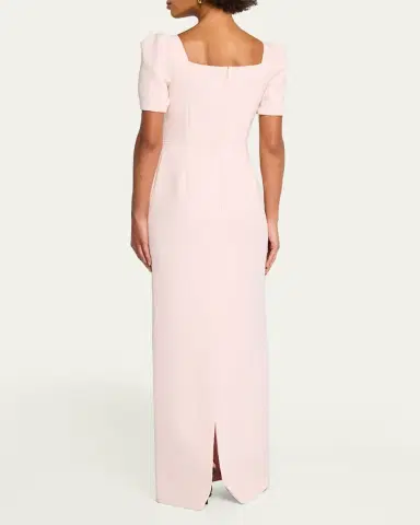 Rickie Freeman for Teri Jon Floral Applique Crepe Column Gown | Thumbnail 3 Rickie Freeman for Teri Jon Floral Applique Crepe Column Gown | Thumbnail 3