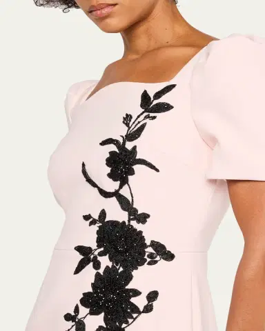 Rickie Freeman for Teri Jon Floral Applique Crepe Column Gown | Thumbnail 5 Rickie Freeman for Teri Jon Floral Applique Crepe Column Gown | Thumbnail 5